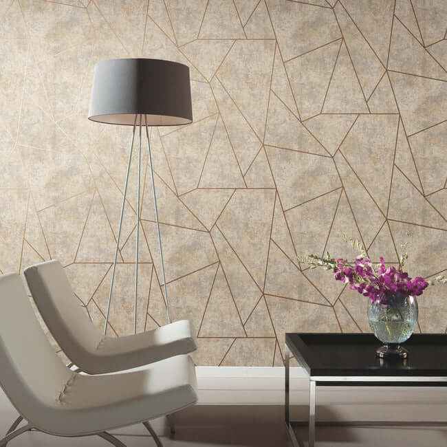 Nazca Neutral & Gold Wallpaper - York Wallcoverings - NW3504 - York Wallcoverings Wallpaper