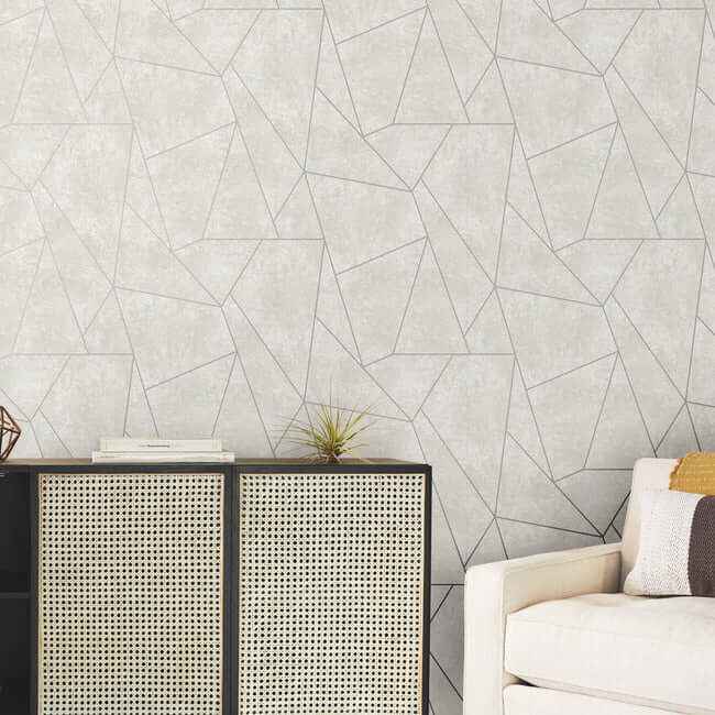 Nazca Neutral & Silver Wallpaper - York Wallcoverings - MD7183 - York Wallcoverings Wallpaper