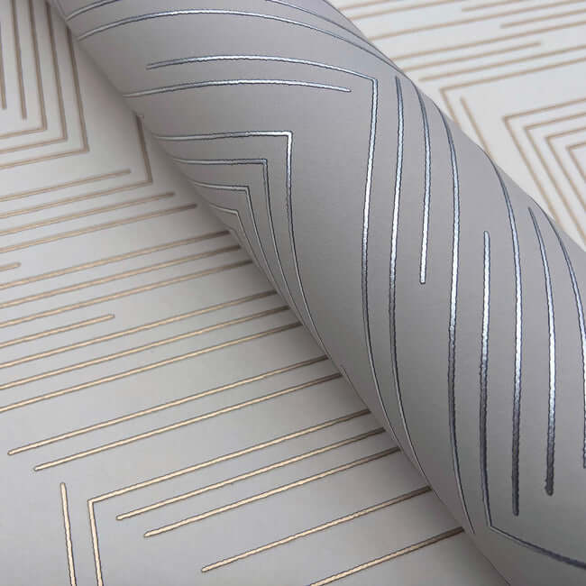 polished-chevron-cream-gold-wallpaper-york-wallcoverings-md7225 - York Wallcoverings Wallpaper