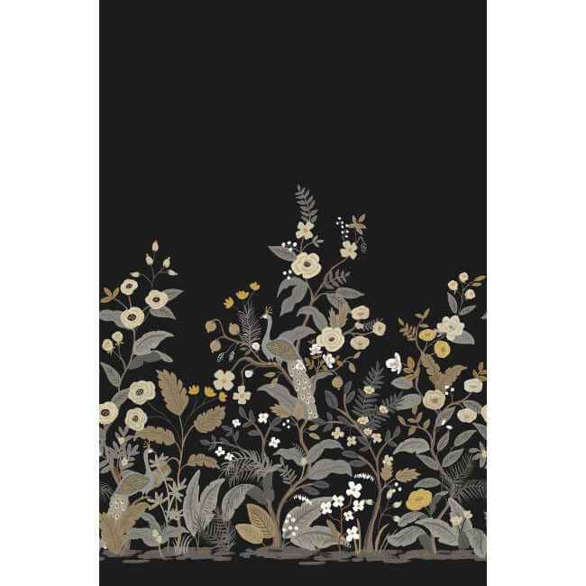 Peacock Black Wall Mural - York Wallcoverings - RP7399M - York Wallcoverings Wallpaper
