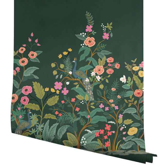 Peacock Emerald Wall Mural - York Wallcoverings - RP7398M - York Wallcoverings Wallpaper