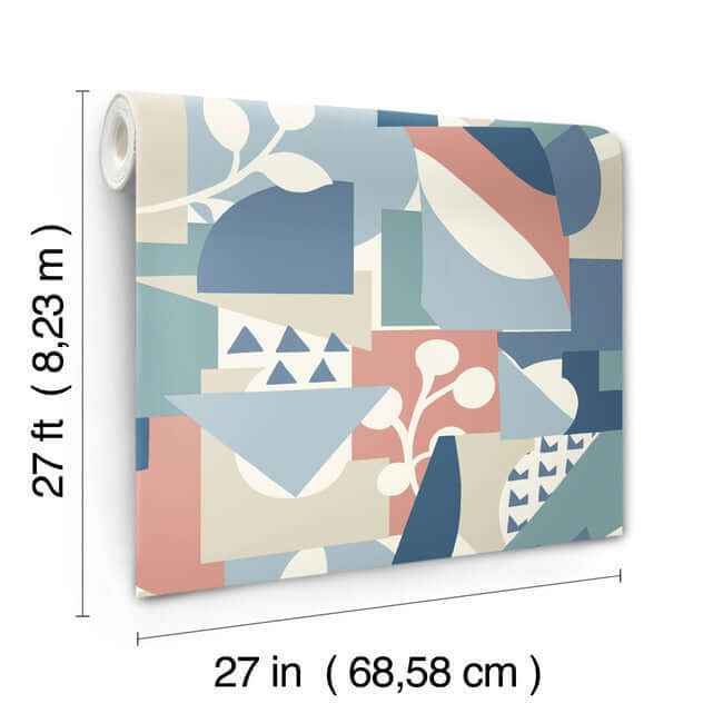 Cut Outs Blue Wallpaper - York Wallcoverings - OI0674 - York Wallcoverings Wallpaper