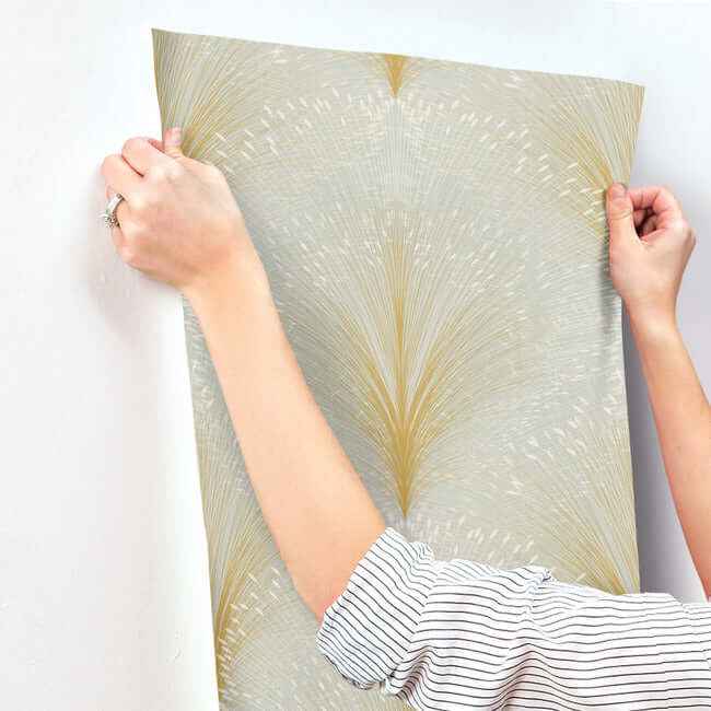 Papyrus Plume Sage Wallpaper - York Wallcoverings - OI0682 - York Wallcoverings Wallpaper