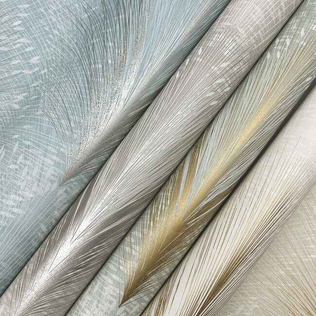 Papyrus Plume Sky Blue Wallpaper - York Wallcoverings - OI0685 - York Wallcoverings Wallpaper