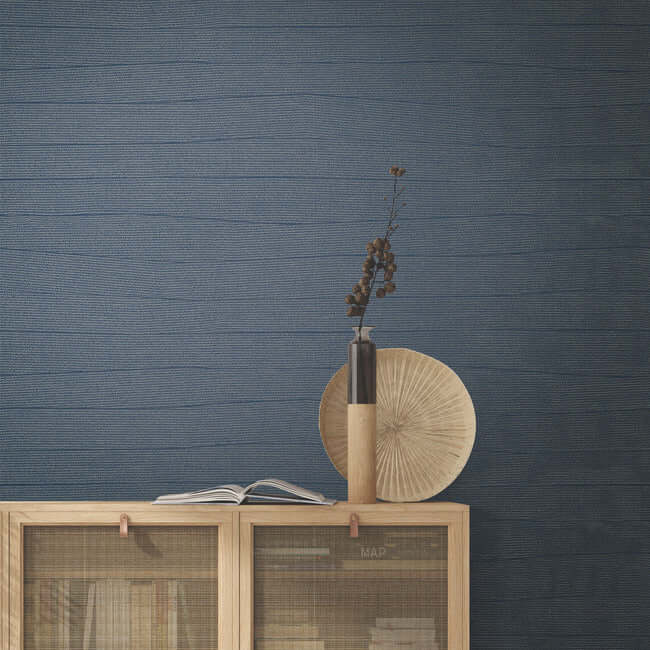 natural-grid-wallpaper-navy-york-wallcoverings-oi0694 - York Wallcoverings Wallpaper