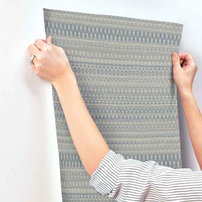 Tapestry Stitch Navy Wallpaper - York Wallcoverings - OI0625 - York Wallcoverings Wallpaper