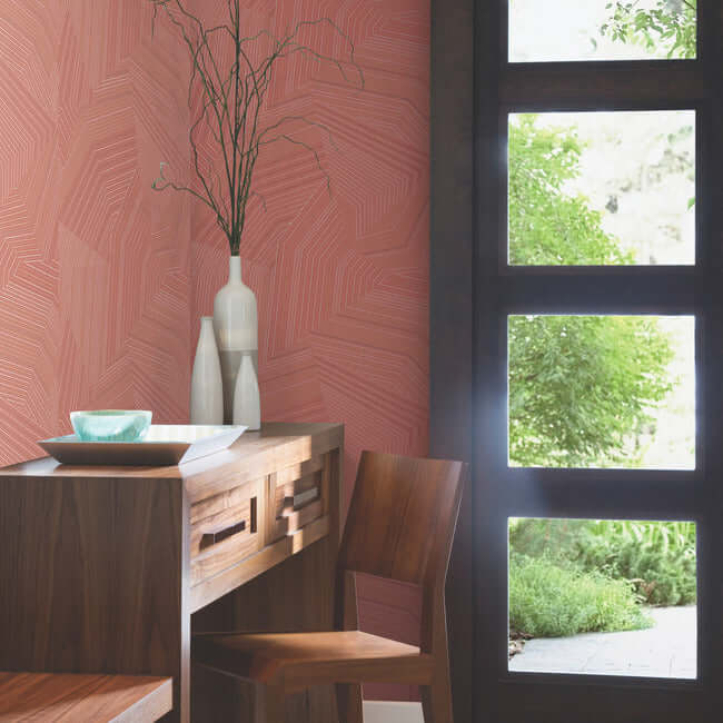 dotted-maze-wallpaper-desert-red-york-wallcoverings-oi0611 - York Wallcoverings Wallpaper