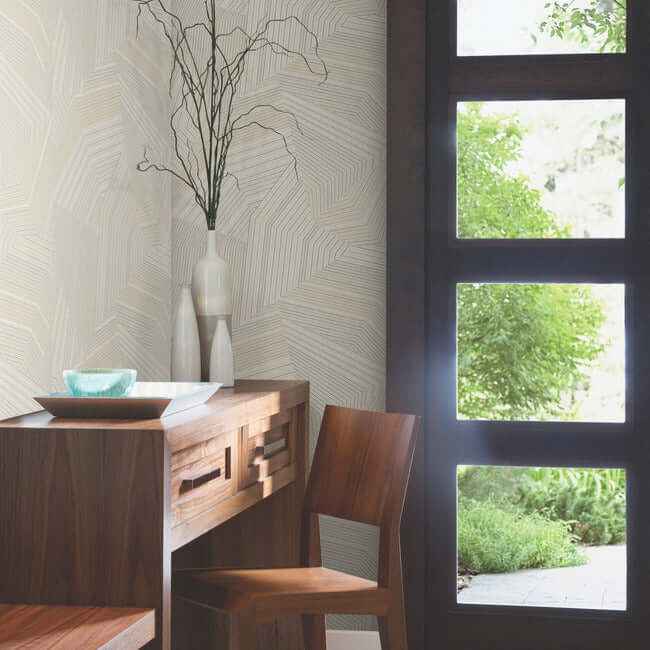 Dotted Maze Taupe Wallpaper - York Wallcoverings - OI0612 - York Wallcoverings Wallpaper