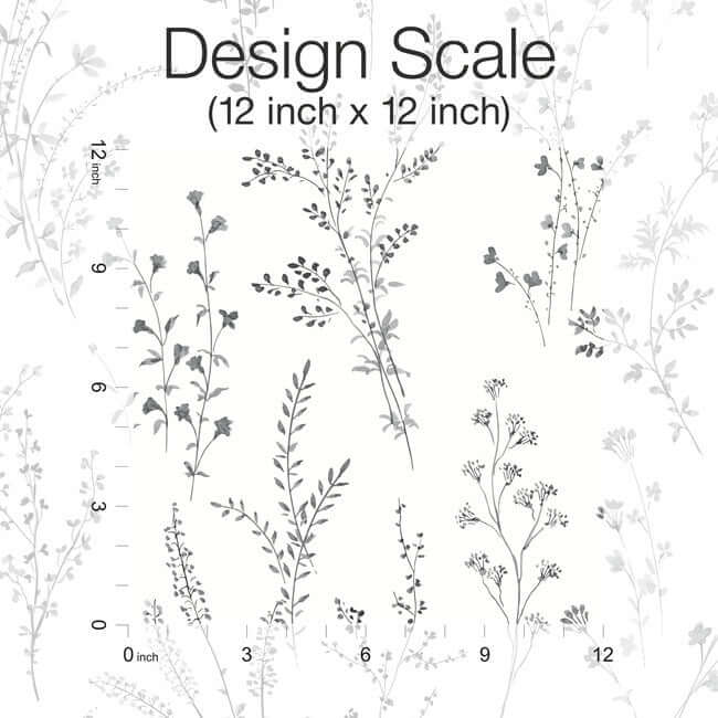 wildflower-sprigs-peel-and-stick-wallpaper-black-white-york-wallcoverings-psw1522rl - York Wallcoverings Wallpaper
