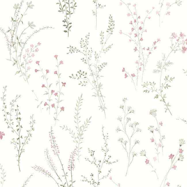 Wildflower Sprigs Multicolor Peel & Stick Wallpaper - York Wallcoverings - PSW1524RL - York Wallcoverings Wallpaper
