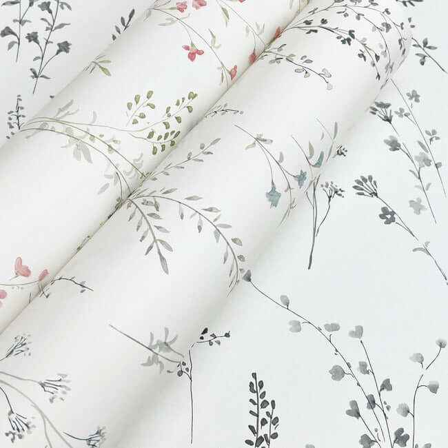 Wildflower Sprigs Multicolor Peel & Stick Wallpaper - York Wallcoverings - PSW1524RL - York Wallcoverings Wallpaper
