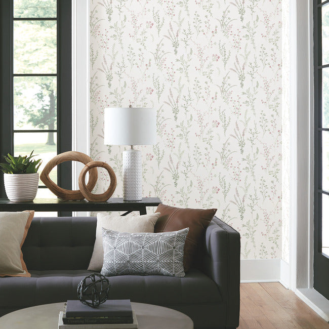 wildflower-sprigs-peel-and-stick-wallpaper-pink-green-grey-york-wallcoverings-psw1524rl