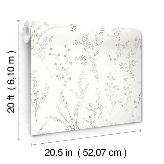 Wildflower Sprigs Multicolor Peel & Stick Wallpaper - York Wallcoverings - PSW1524RL - York Wallcoverings Wallpaper