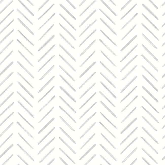 Painted Herringbone Fog Peel & Stick Wallpaper - York Wallcoverings - PSW1527RL