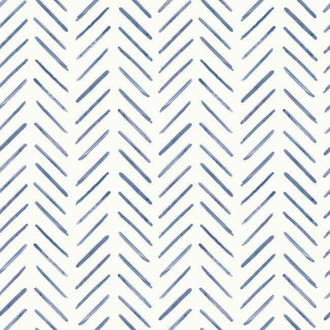 Painted Herringbone Navy Peel & Stick Wallpaper - York Wallcoverings - PSW1526RL