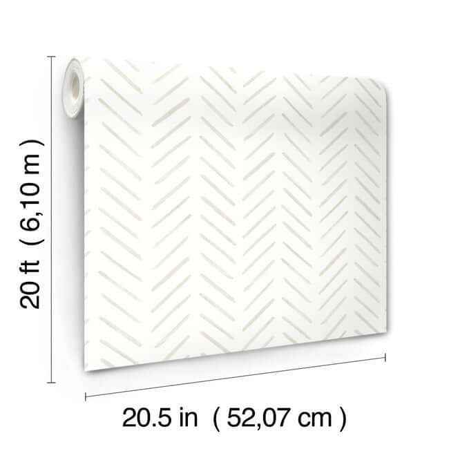 Painted Herringbone Sand Peel & Stick Wallpaper - York Wallcoverings - PSW1529RL - York Wallcoverings Wallpaper