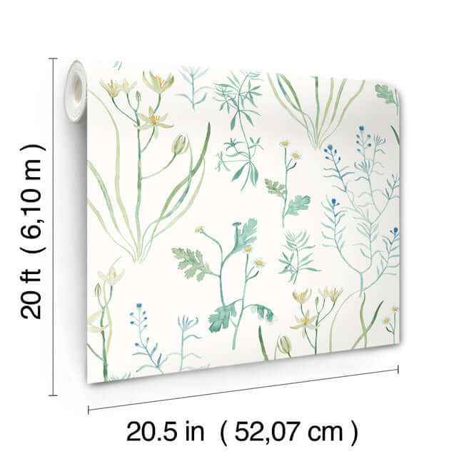 Alpine Botanical Blue Peel & Stick Wallpaper - York Wallcoverings - PSW1520RL - York Wallcoverings Wallpaper