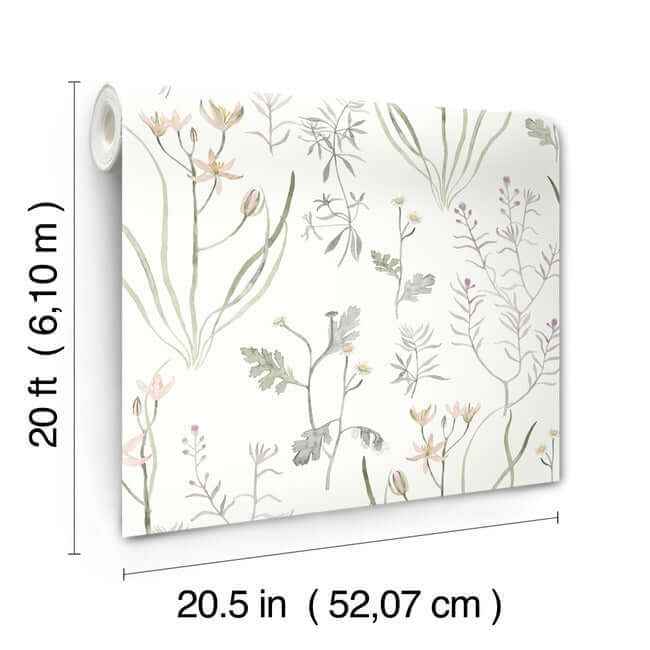 Alpine Botanical Lavender Peel & Stick Wallpaper - York Wallcoverings - PSW1521RL - York Wallcoverings Wallpaper