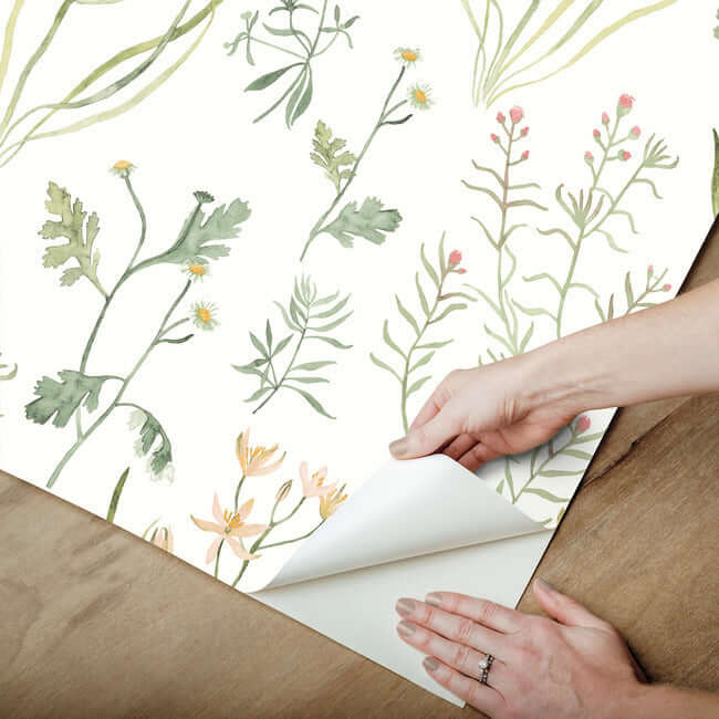 alpine-botanical-peel-and-stick-wallpaper-peach-york-wallcoverings-psw1519rl - York Wallcoverings Wallpaper