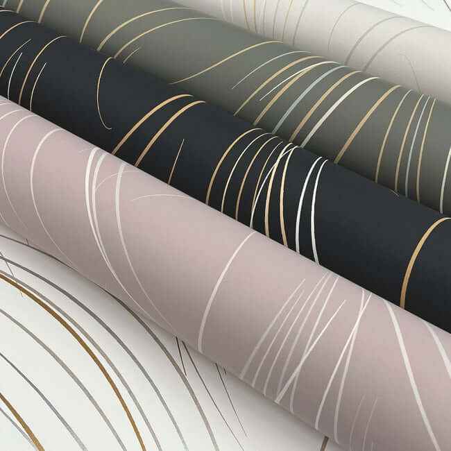 Graceful Wisp Charcoal Wallpaper - York Wallcoverings - EV3936 - York Wallcoverings Wallpaper