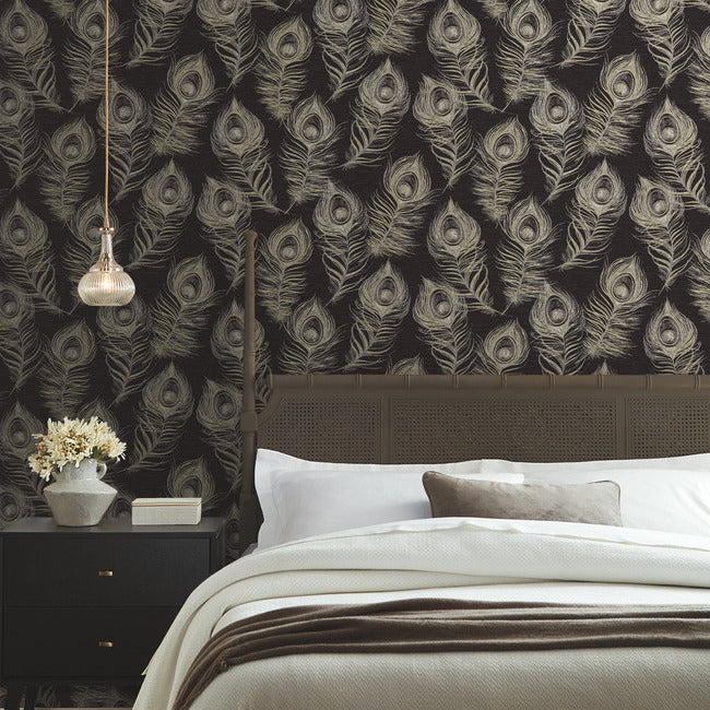 regal-peacock-wallpaper-black-york-wallcoverings-ev3942