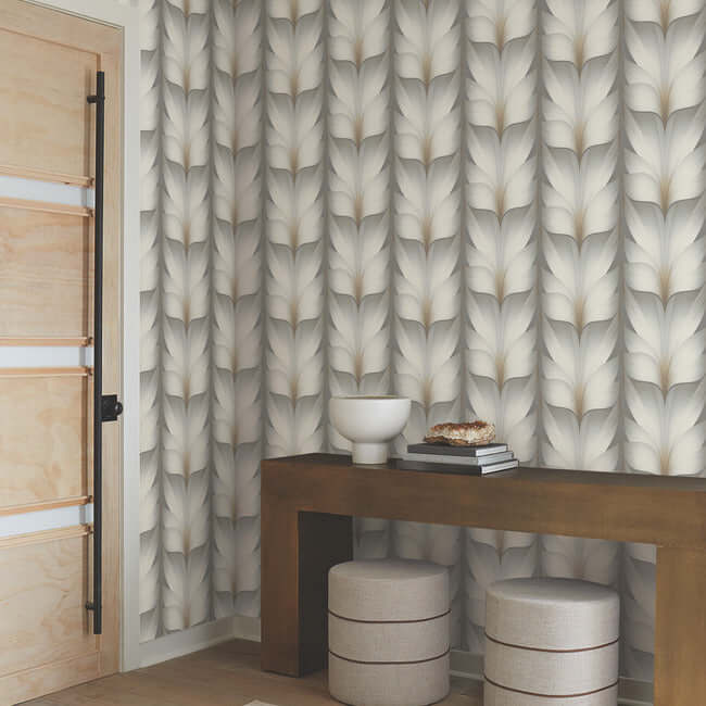 lotus-light-stripe-charcoal-wallpaper-york-wallcoverings-ev3953 - York Wallcoverings Wallpaper