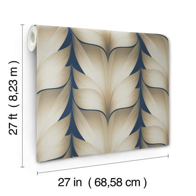 lotus-light-stripe-navy-wallpaper-york-wallcoverings-ev3956 - York Wallcoverings Wallpaper