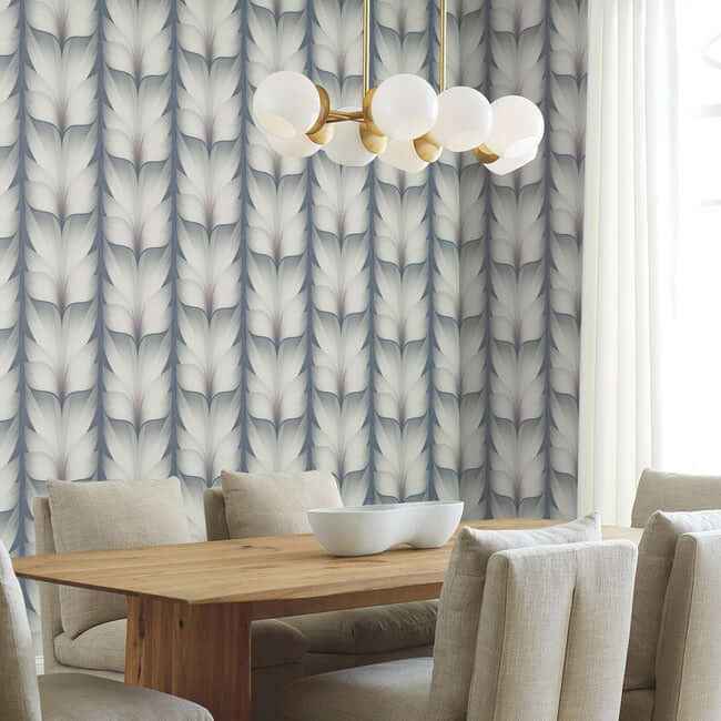 Lotus Light Stripe Steel Wallpaper - York Wallcoverings - EV3951 - York Wallcoverings Wallpaper