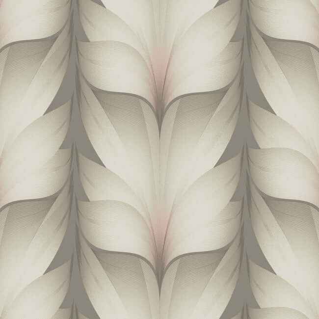 Lotus Light Stripe Taupe & Blush Wallpaper - York Wallcoverings - EV3952 - York Wallcoverings Wallpaper