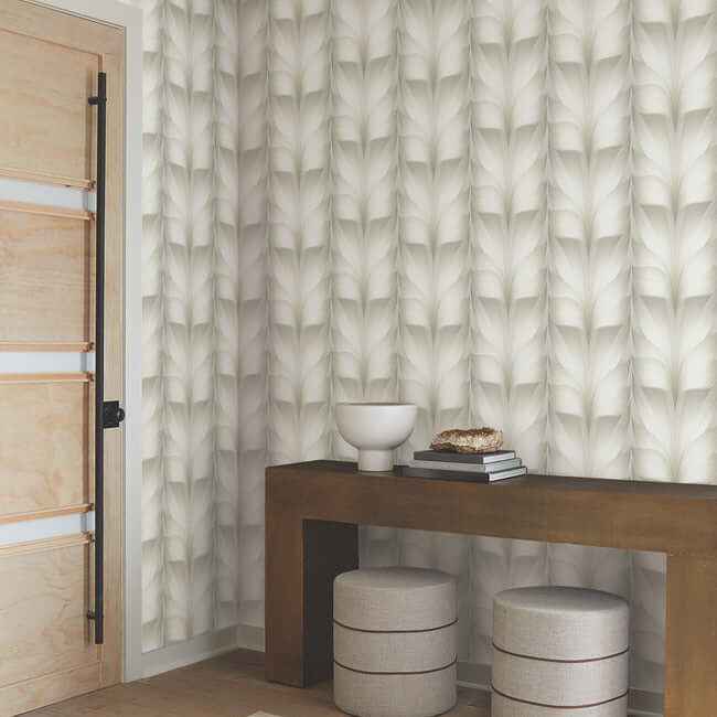 Lotus Light Stripe White Wallpaper - York Wallcoverings - EV3955 - York Wallcoverings Wallpaper