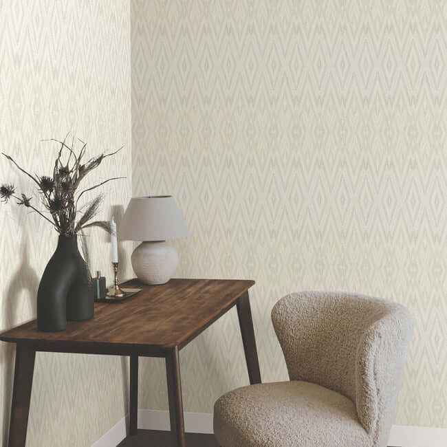 Diamond Marquise Light Neutral Wallpaper - York Wallcoverings - EV3913 - York Wallcoverings Wallpaper