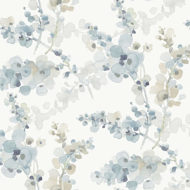 blossom-fling-blue-wallpaper-york-wallcoverings-ev3974 - York Wallcoverings Wallpaper