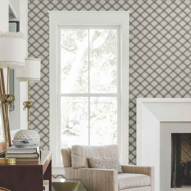 Bayside Basket Weave Mocha Wallpaper - York Wallcoverings - EV3966 - York Wallcoverings Wallpaper