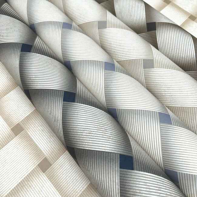 Bayside Basket Weave Navy Wallpaper - York Wallcoverings - EV3969 - York Wallcoverings Wallpaper