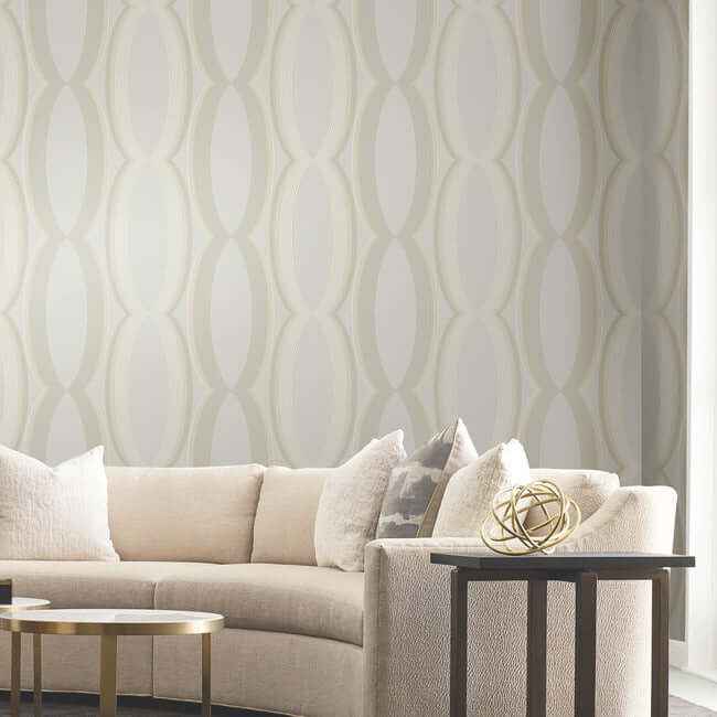 Progression Ogee Blonde Wallpaper - York Wallcoverings - EV3984 - York Wallcoverings Wallpaper