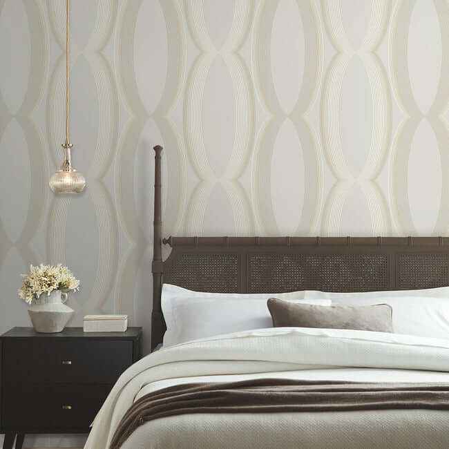 Progression Ogee Blonde Wallpaper - York Wallcoverings - EV3984 - York Wallcoverings Wallpaper