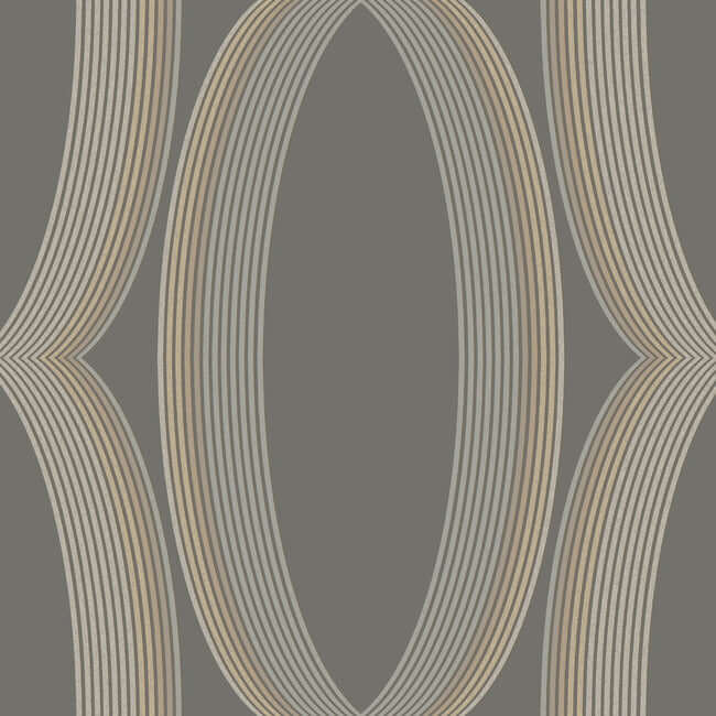 progression-ogee-charcoal-wallpaper-york-wallcoverings-ev3986 - York Wallcoverings Wallpaper