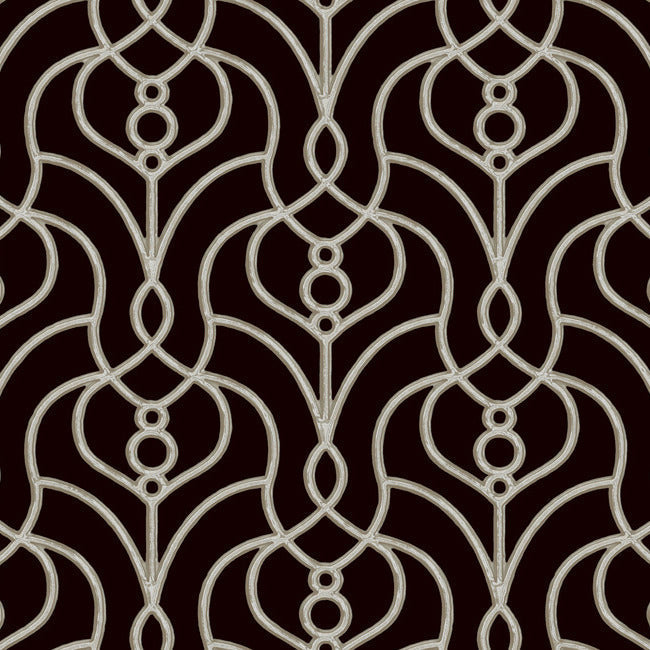divine-trellis-black-wallpaper-york-wallcoverings-ev3945 - York Wallcoverings Wallpaper