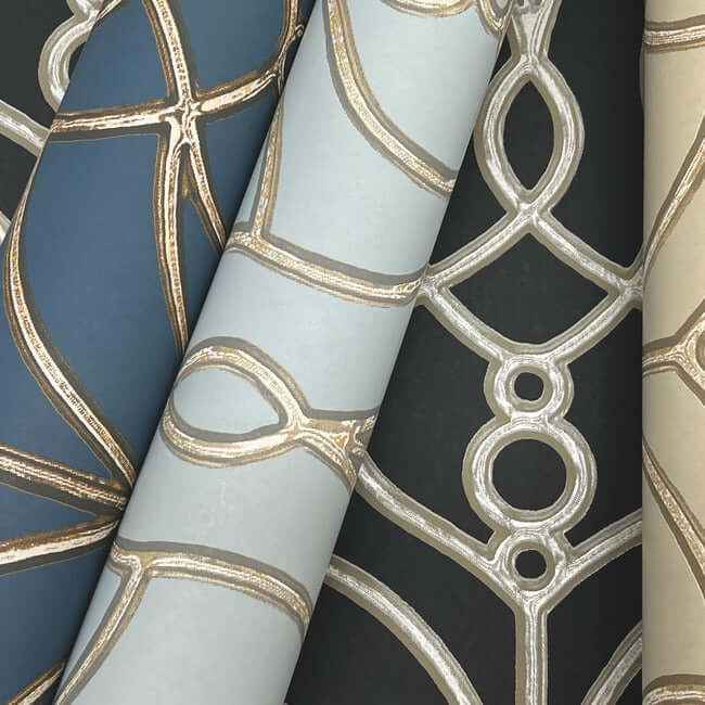 Divine Trellis Dusty Blue Wallpaper - York Wallcoverings - EV3948 - York Wallcoverings Wallpaper