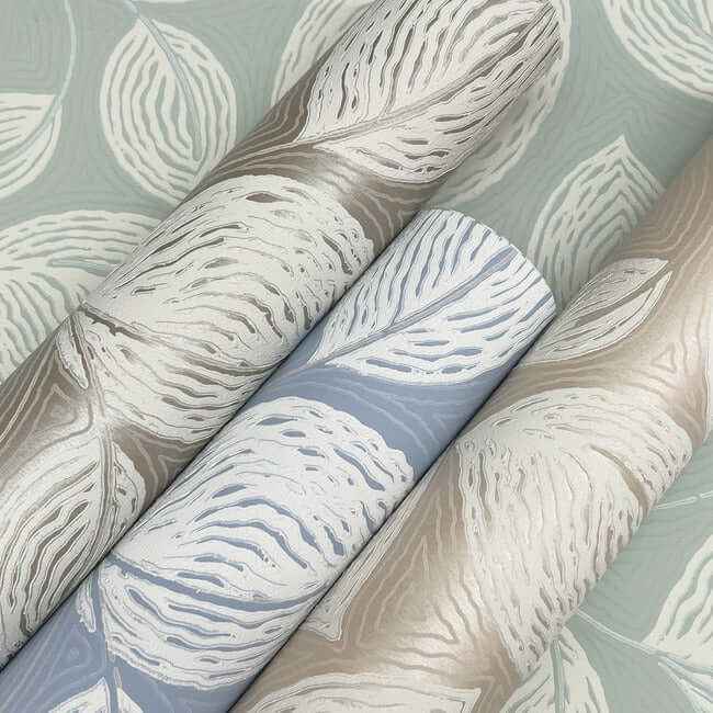 Contoured Leaves Green Wallpaper - York Wallcoverings - EV3921 - York Wallcoverings Wallpaper