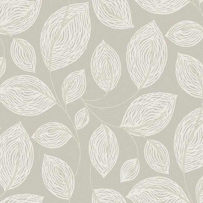 contoured-leaves-taupe-wallpaper-york-wallcoverings-ev3922 - York Wallcoverings Wallpaper
