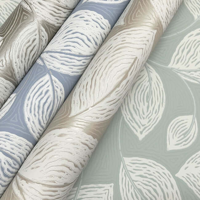 contoured-leaves-taupe-wallpaper-york-wallcoverings-ev3922 - York Wallcoverings Wallpaper