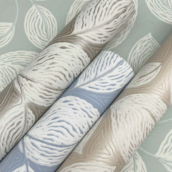 contoured-leaves-taupe-wallpaper-york-wallcoverings-ev3922 - York Wallcoverings Wallpaper