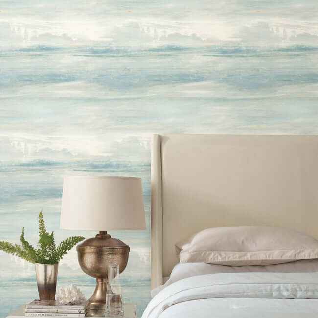 Soothing Mists Scenic Blue Wallpaper - York Wallcoverings - SO2434 - York Wallcoverings Wallpaper