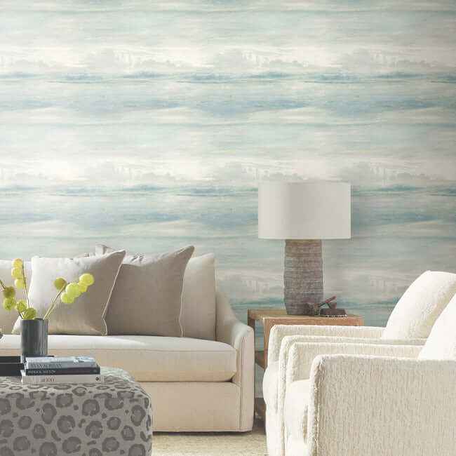 Soothing Mists Scenic Blue Wallpaper - York Wallcoverings - SO2434 - York Wallcoverings Wallpaper