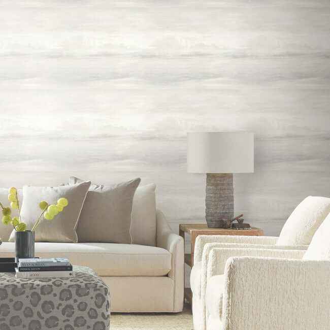 Soothing Mists Scenic White Wallpaper - York Wallcoverings - SO2430 - York Wallcoverings Wallpaper