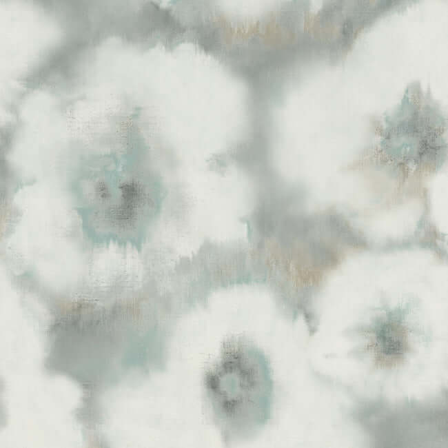 blended-floral-aqua-wallpaper-york-wallcoverings-ev3961 - York Wallcoverings Wallpaper