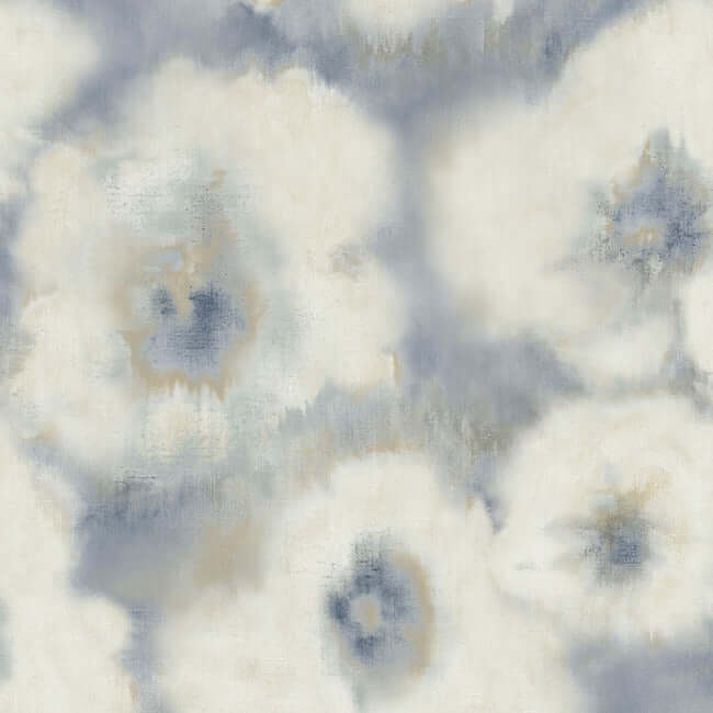 blended-floral-blue-wallpaper-york-wallcoverings-ev3964 - York Wallcoverings Wallpaper