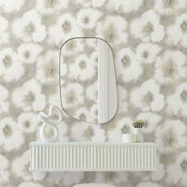 Blended Floral Neutral Wallpaper - York Wallcoverings - EV3962 - York Wallcoverings Wallpaper
