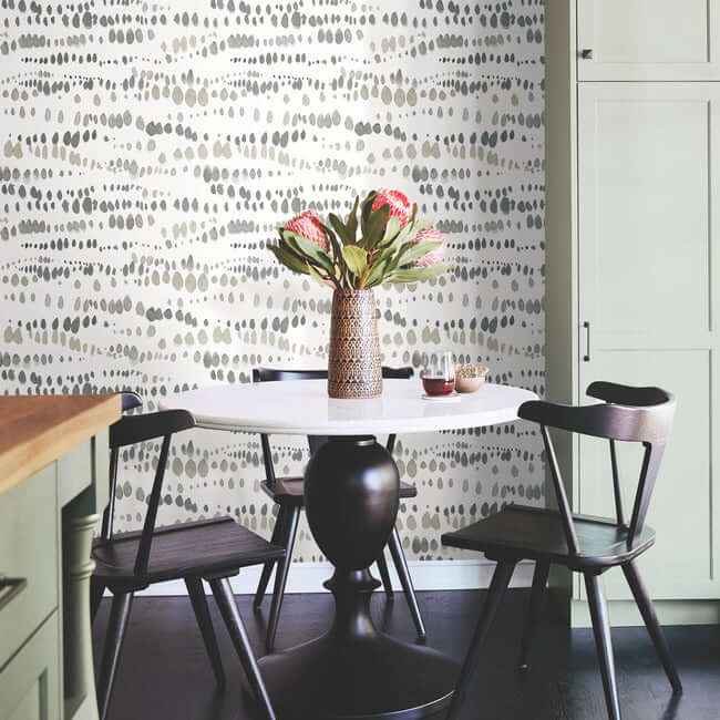 Dewdrops Black & Taupe Wallpaper - York Wallcoverings - AG2046 - York Wallcoverings Wallpaper